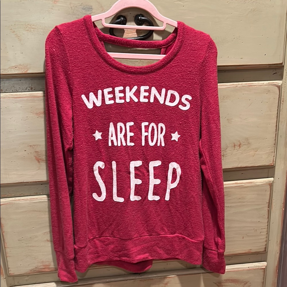 Chaser Good Condition Red Graphic Sweatshirt, Criss Cross Back . Soft Size M